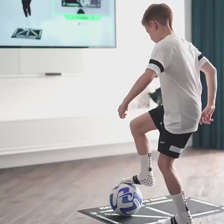 Soccer Dribbling Training Mat with Grip Socks and Video Program