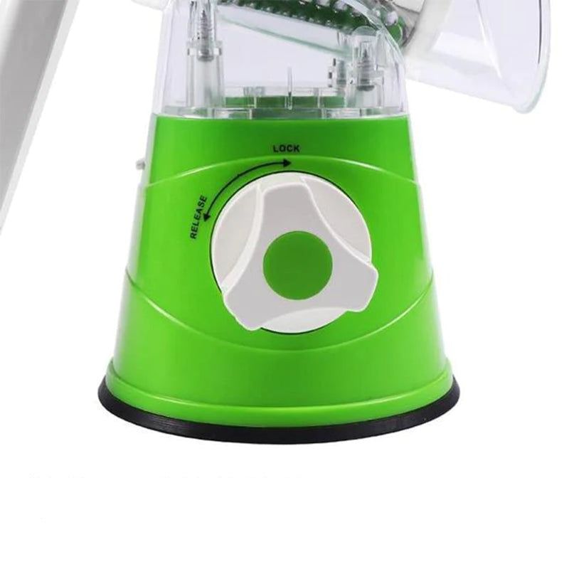Rotary Vegetable Grater with 3 Interchangeable Stainless Steel Blades and Suction Feet