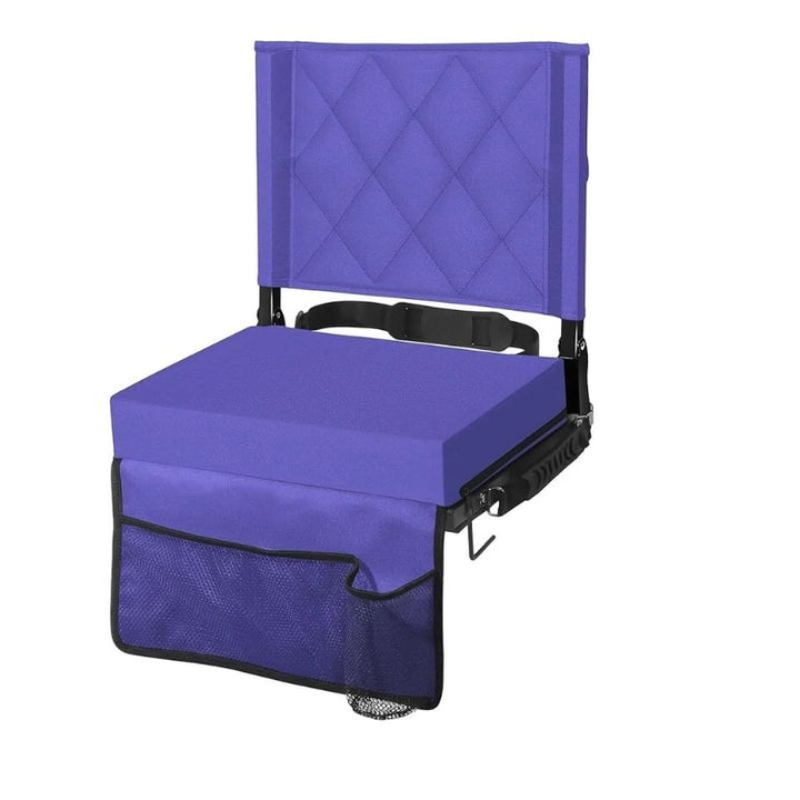 Stadium Seat with Angled Back Support and Adjustable Shoulder Strap