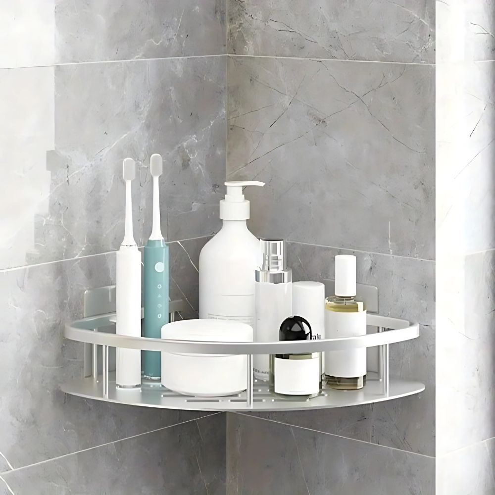 Wall Mounted Shower Caddy with Rust Resistant Aluminum and Quick Drainage Base