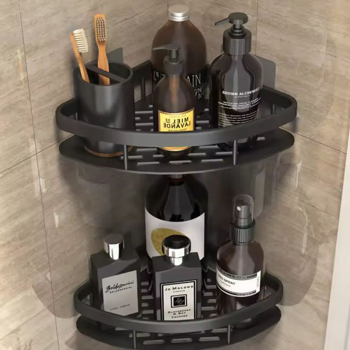 Wall Mounted Shower Caddy with Rust Resistant Aluminum and Quick Drainage Base