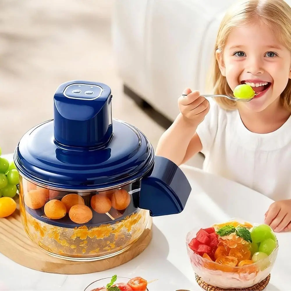 Electric Fruit and Vegetable Peeler with Five Rotating Blades and Rechargeable Battery