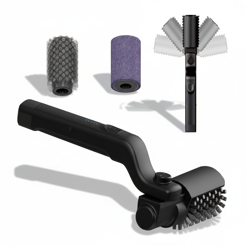Electric Grill Brush with Motorized Bristles and Rechargeable Battery, Stainless Steel