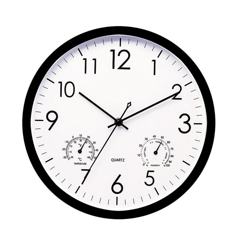 Outdoor Garden Clock with Temperature and Humidity Display, 11.81in Dial