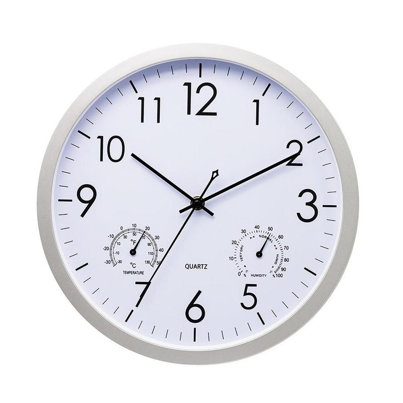 Outdoor Garden Clock with Temperature and Humidity Display, 11.81in Dial