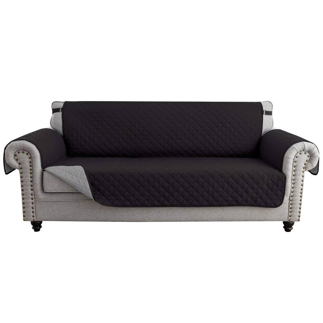 Reversible Sofa Cover for 3 Cushion Couch, Water Resistant Pet Protector with Elastic Straps