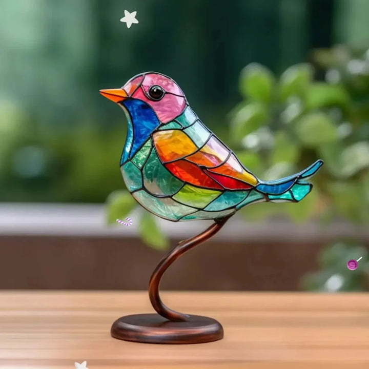 Light Reflecting Bird Window Ornament with colour Scatter Design
