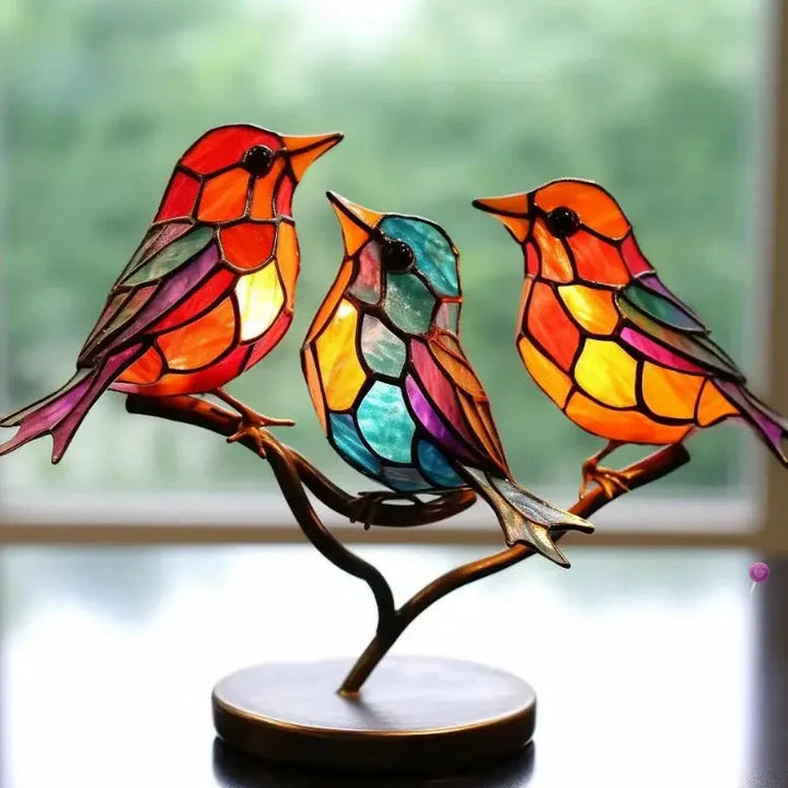 Light Reflecting Bird Window Ornament with colour Scatter Design