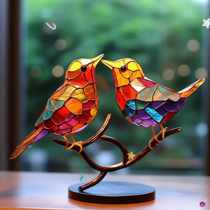 Light Reflecting Bird Window Ornament with colour Scatter Design