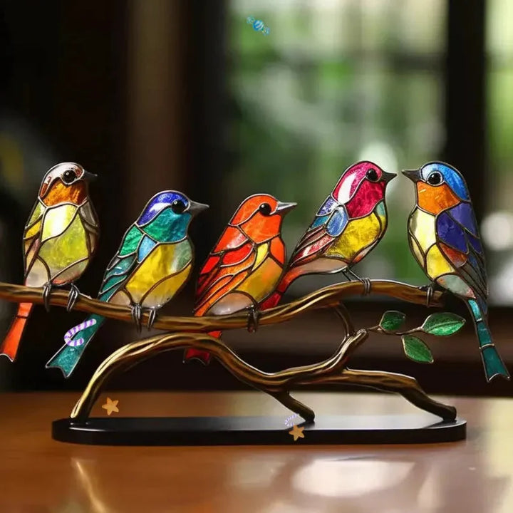 Light Reflecting Bird Window Ornament with colour Scatter Design