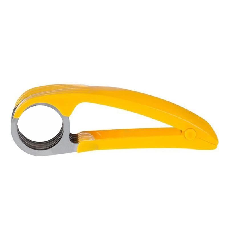 Handheld Banana Slicer with Eleven Stainless Steel Blades and Ergonomic Grip