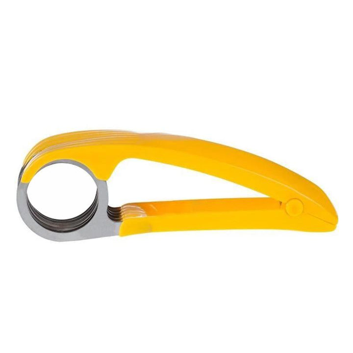 Handheld Banana Slicer with Eleven Stainless Steel Blades and Ergonomic Grip
