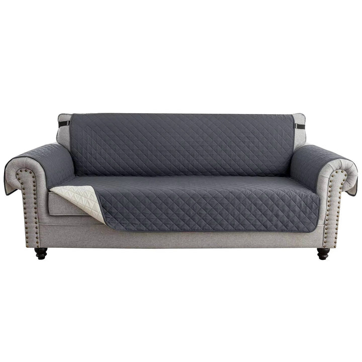 Reversible Sofa Cover for 3 Cushion Couch, Water Resistant Pet Protector with Elastic Straps