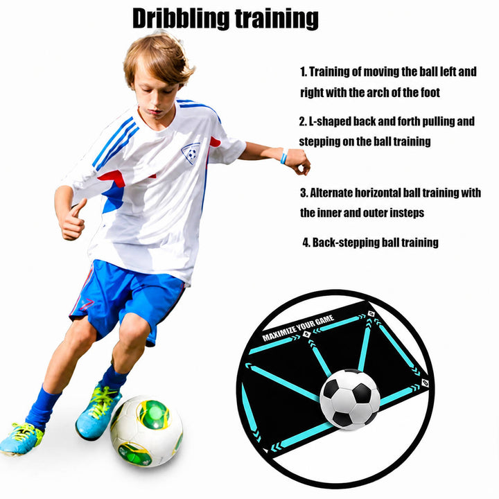 Training Mat, Soccer Training Mat for Home Practice, Ball Control and Footwork Training Equipment