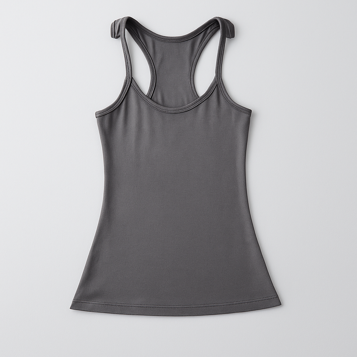 Ribbed Tank Top with Invisible Straps and Slim Fit, Breathable Stretch Fabric