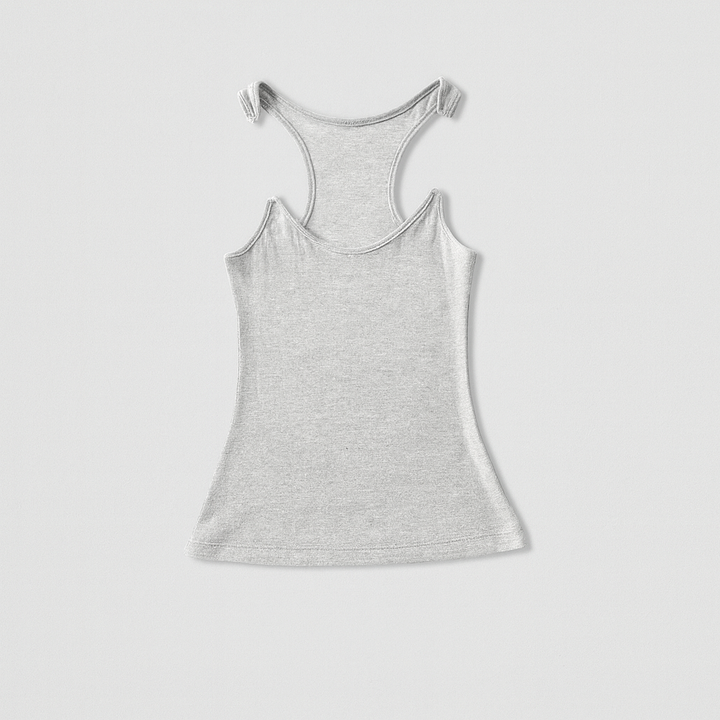 Ribbed Tank Top with Invisible Straps and Slim Fit, Breathable Stretch Fabric