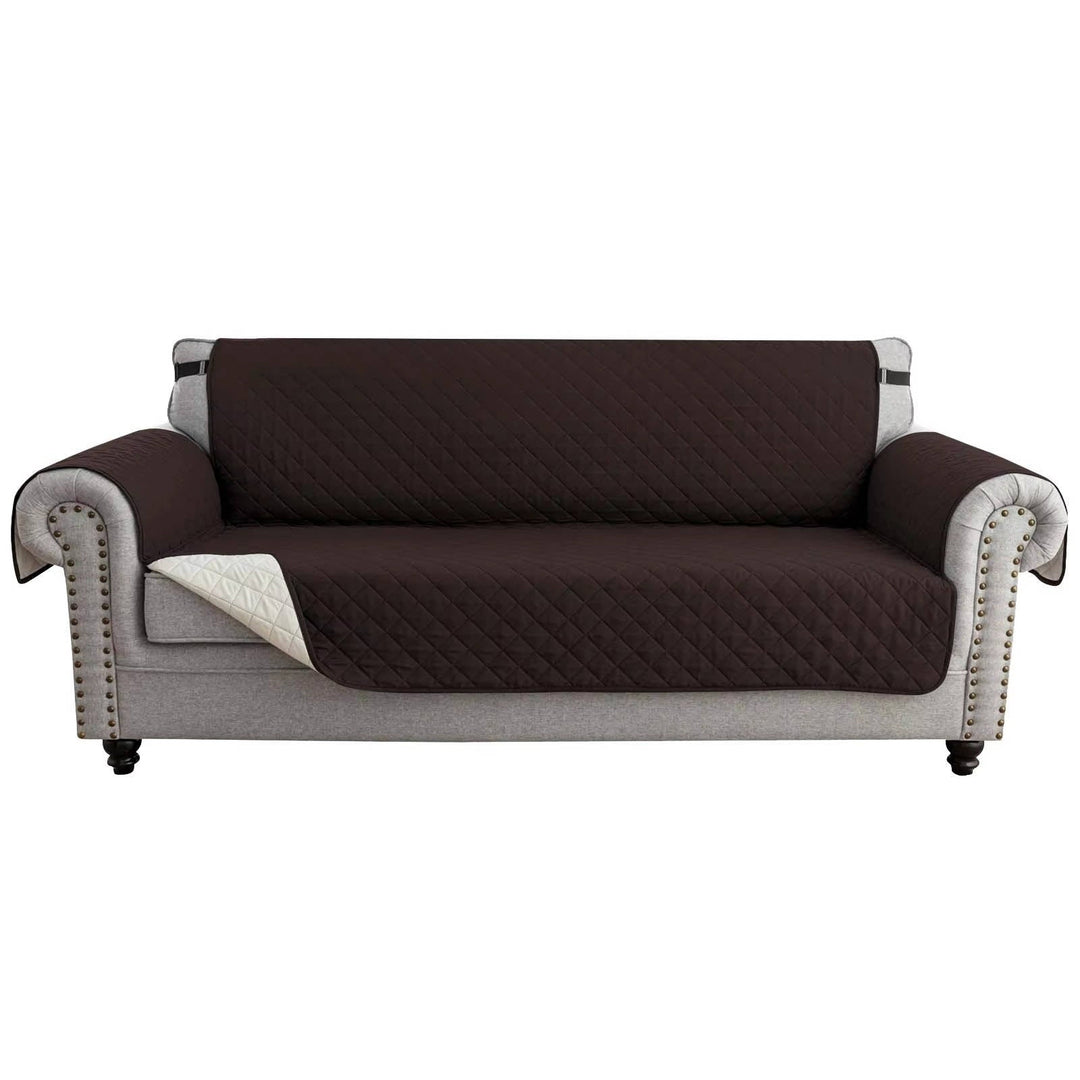 Reversible Sofa Cover for 3 Cushion Couch, Water Resistant Pet Protector with Elastic Straps