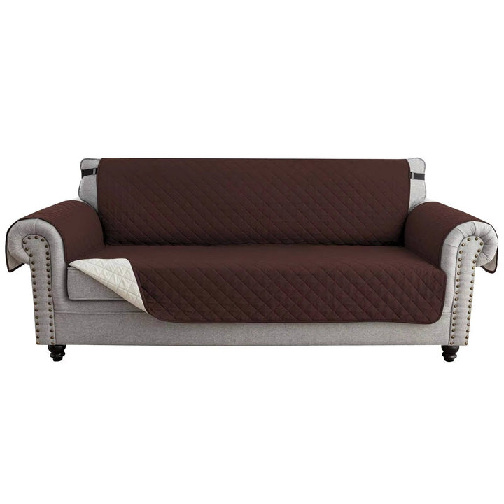 Reversible Sofa Cover for 3 Cushion Couch, Water Resistant Pet Protector with Elastic Straps