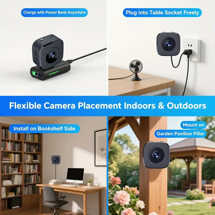 1080P HD Wireless Security Camera with Night Vision and Magnetic Bracket, 70g Compact