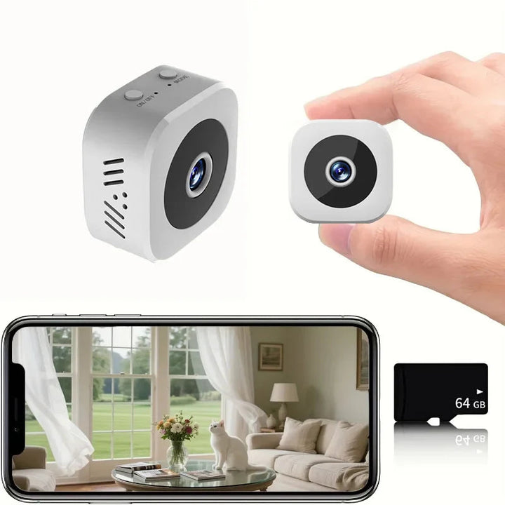 1080P HD Wireless Security Camera with Night Vision and Magnetic Bracket, 70g Compact
