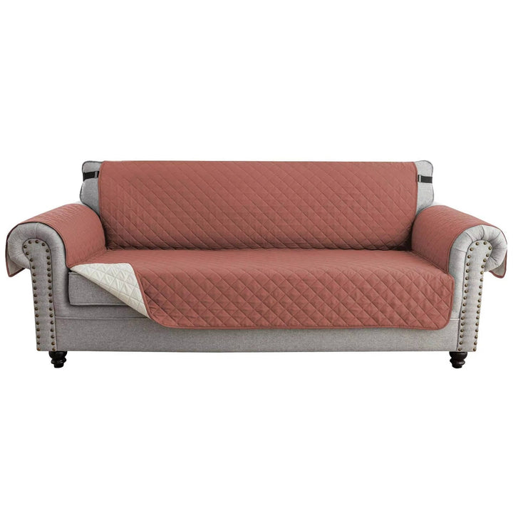 Reversible Sofa Cover for 3 Cushion Couch, Water Resistant Pet Protector with Elastic Straps