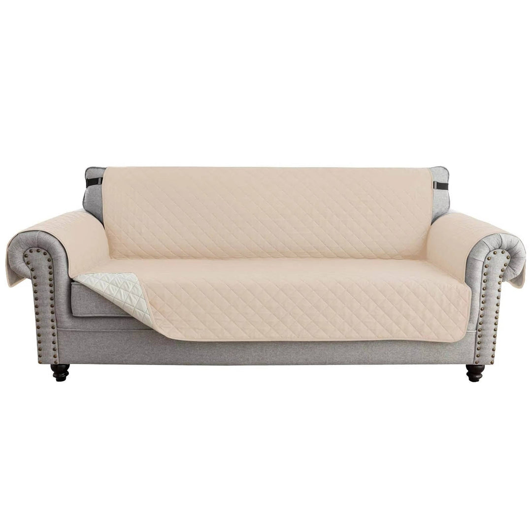 Reversible Sofa Cover for 3 Cushion Couch, Water Resistant Pet Protector with Elastic Straps