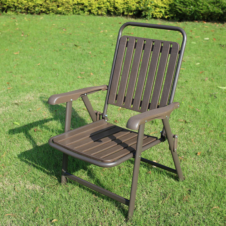 Foldable Camping Chair with Carbon Steel Frame and Integrated Footrest, Armrests and Backrest