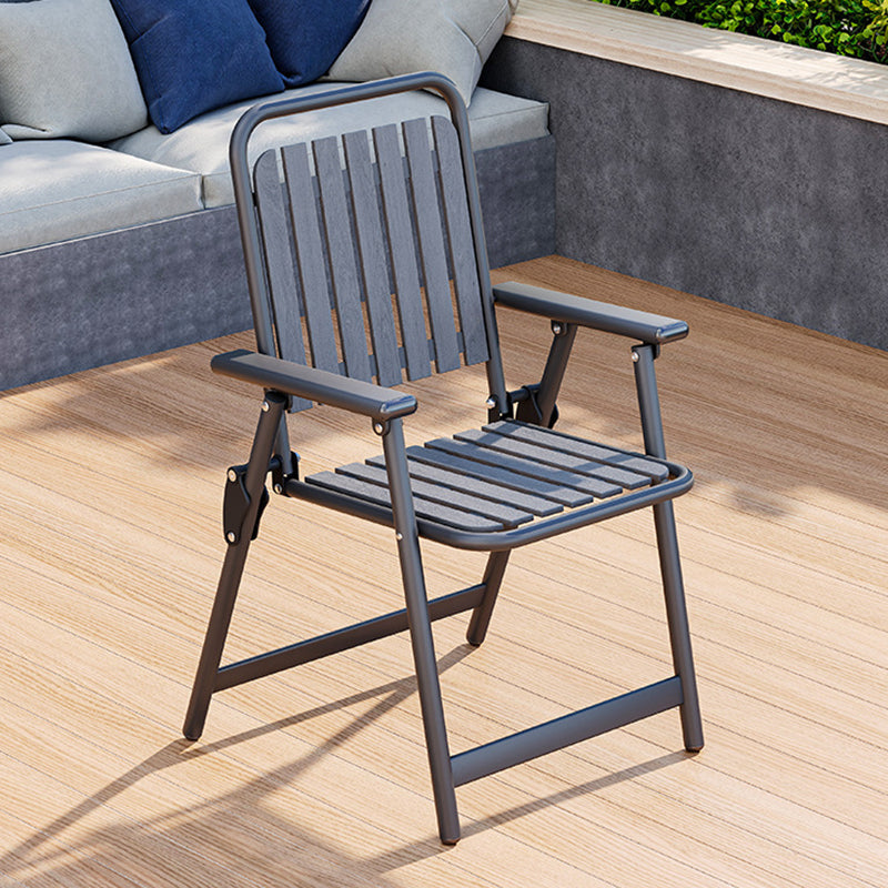 Foldable Camping Chair with Carbon Steel Frame and Integrated Footrest, Armrests and Backrest