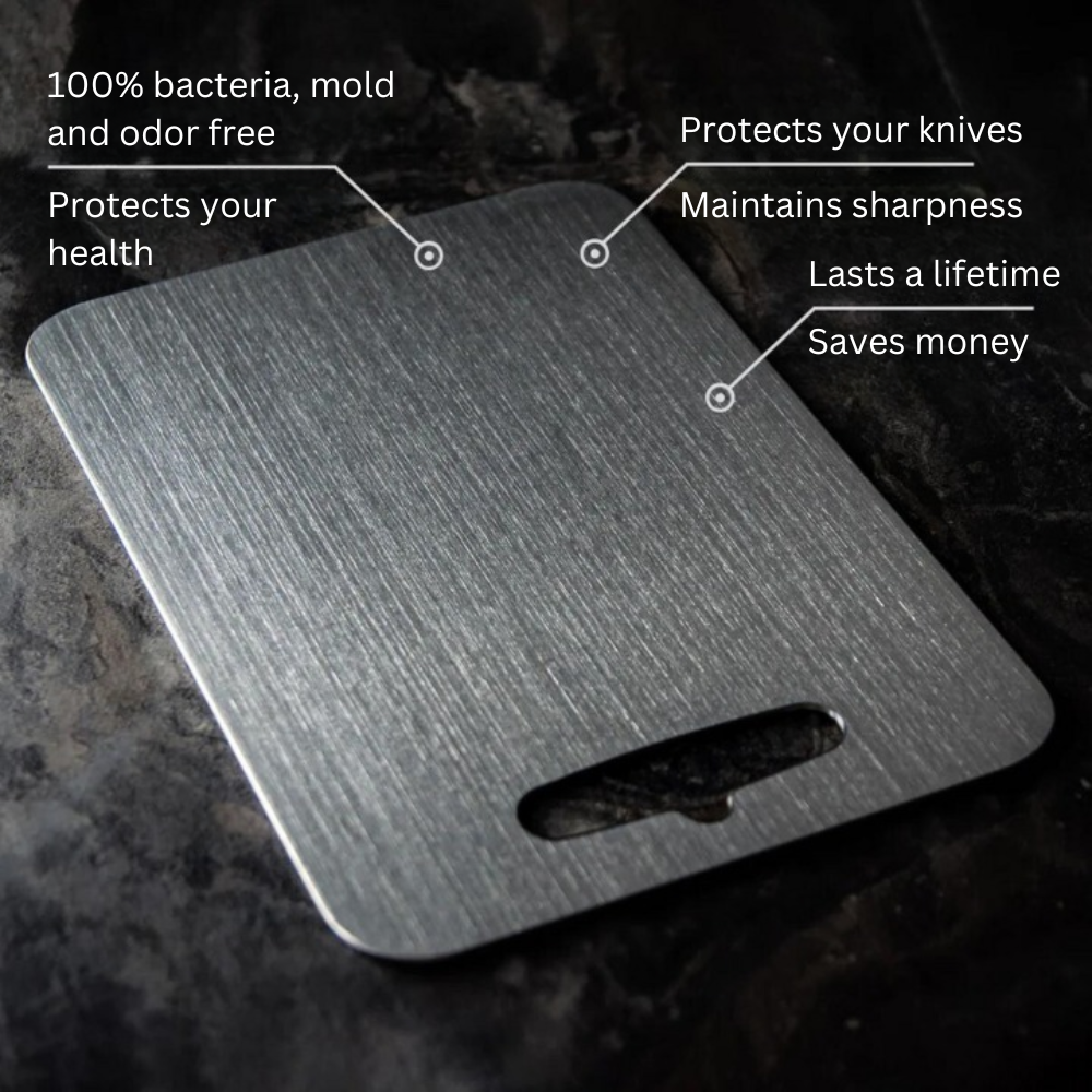 Titanium Cutting Board with Smooth Surface and Rounded Edges