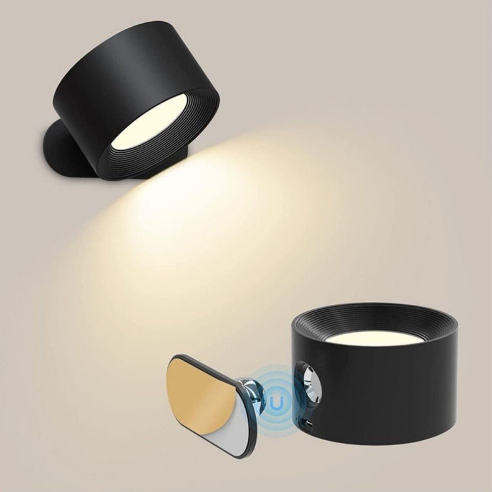 Cordless Magnetic Wall Lamp with 360° Rotation and Adjustable Brightness, 3 colour Temperatures