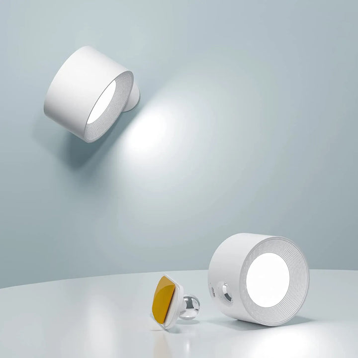 Cordless Magnetic Wall Lamp with 360° Rotation and Adjustable Brightness, 3 colour Temperatures