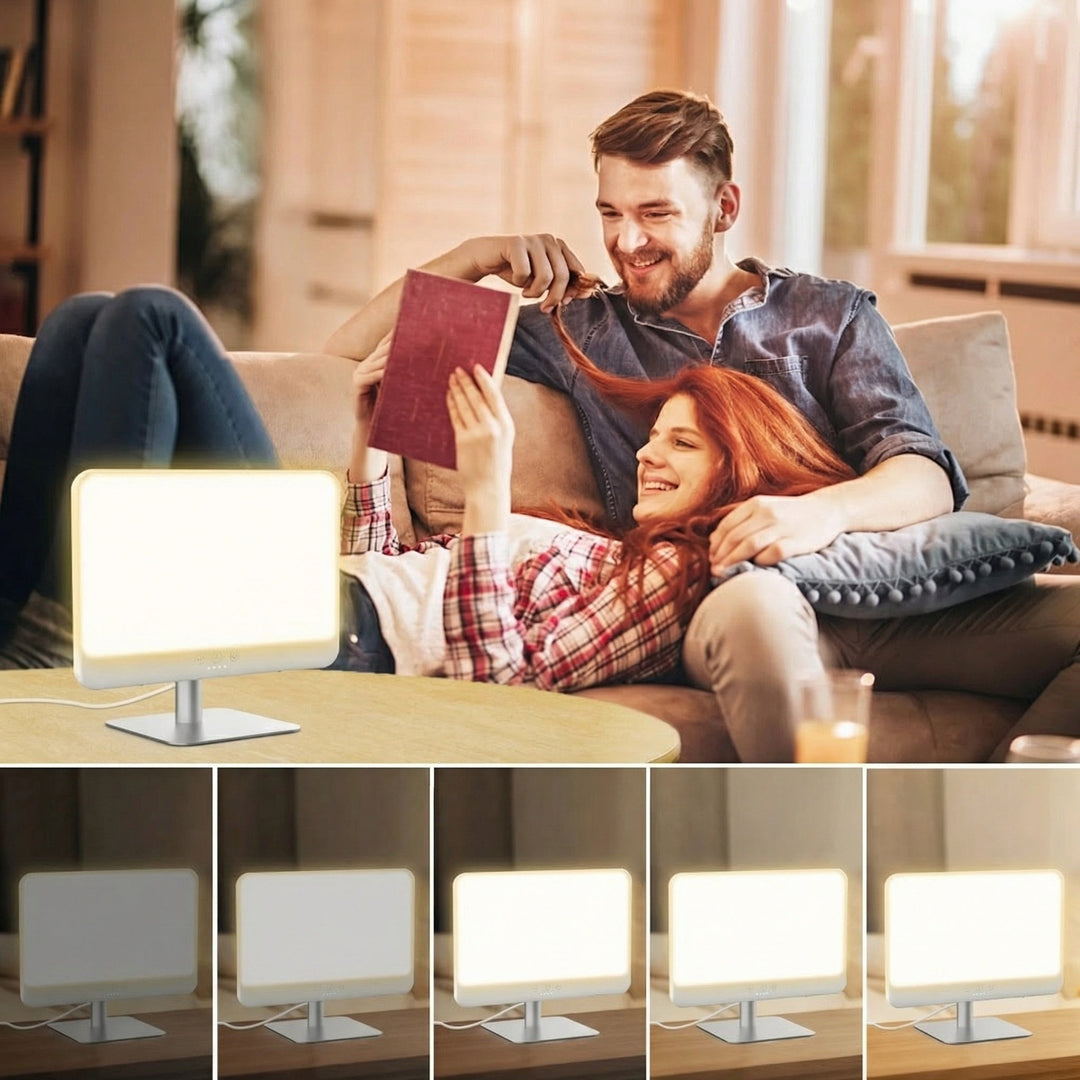 10,000 Lux Bright Light Lamp with Adjustable Brightness for Desk, Table, and Indoor Use
