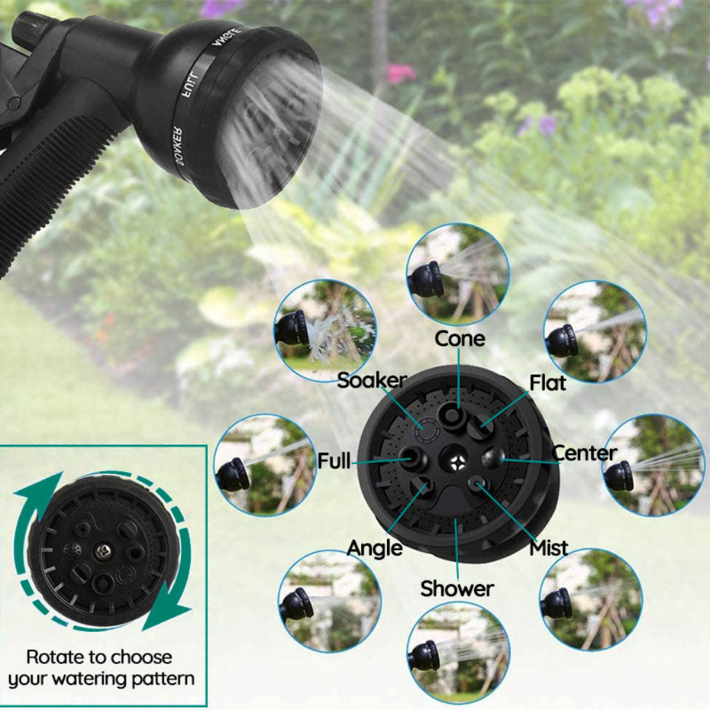 100 Foot Expandable Garden Hose with Triple Layer Latex Core and Brass Connectors