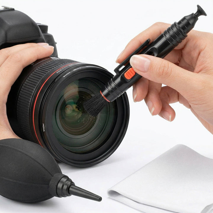 Camera Lens Cleaning Kit, Lens Pen, Air Blower and Microfiber Cloth for Canon, Nikon, Sony, Pentax DSLR, Filters and Cell Phones