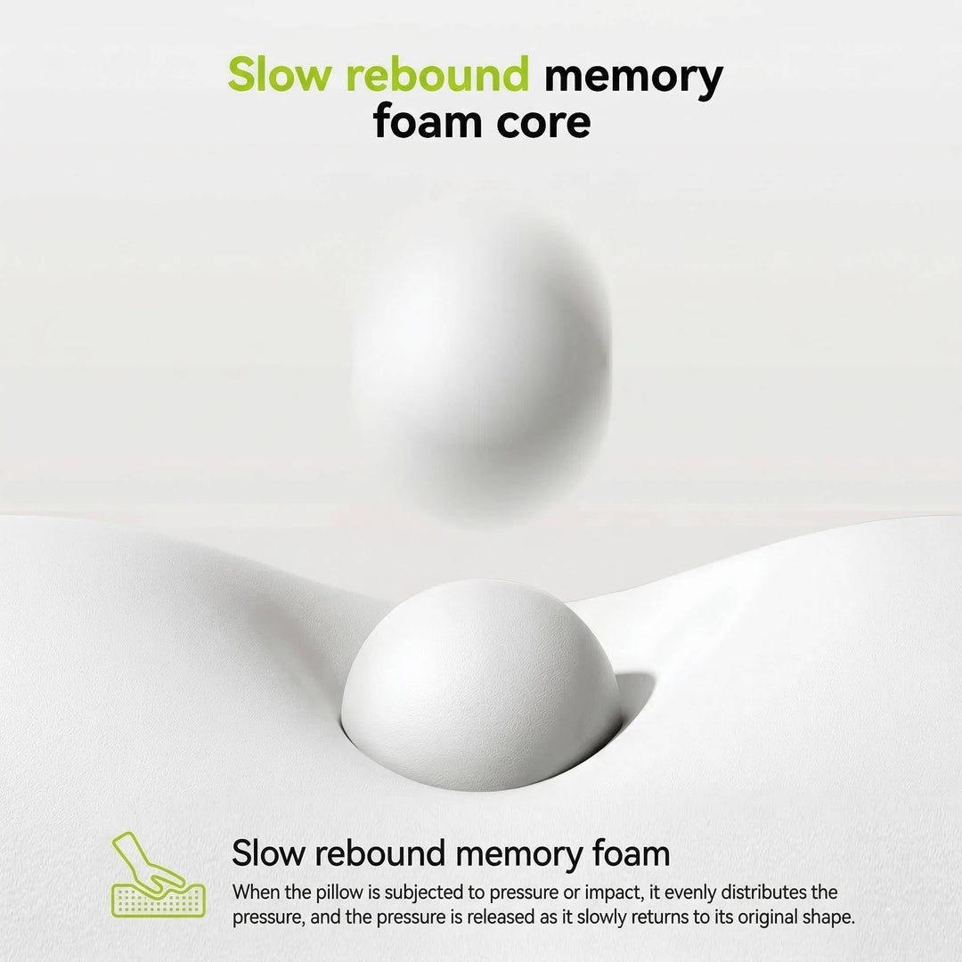 Cervical Memory Foam Neck Pillow, Ergonomic Cooling Support for Side and Back Sleepers with Adjustable Ice Silk Case