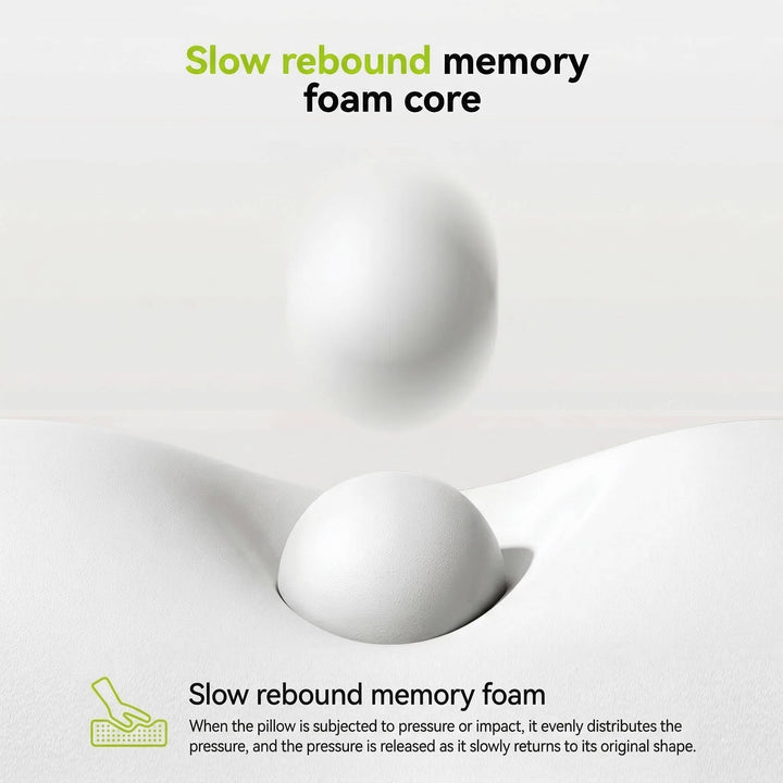 Cervical Memory Foam Neck Pillow, Ergonomic Cooling Support for Side and Back Sleepers with Adjustable Ice Silk Case