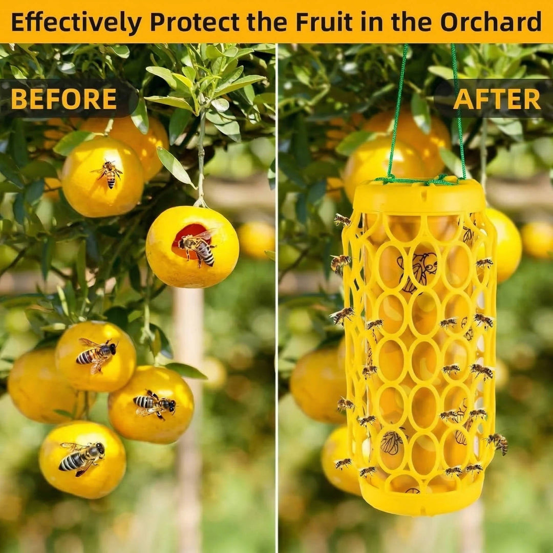 2 Pack Outdoor Wasp Traps, Reusable Hanging Bee and Hornet Catcher for the Garden