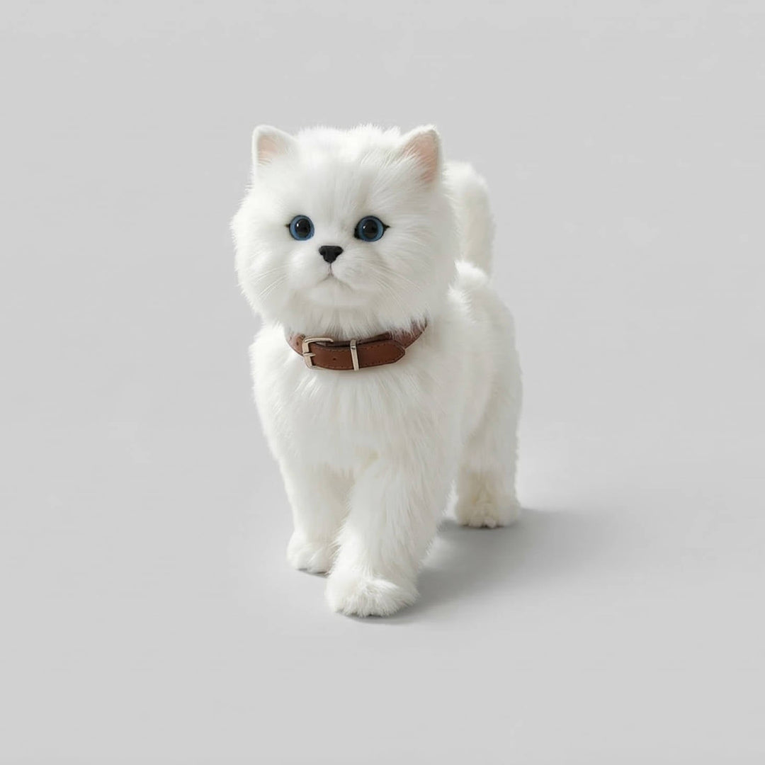 Realistic Interactive Tabby Robot Kitten, Walking and Meowing Robot Cat