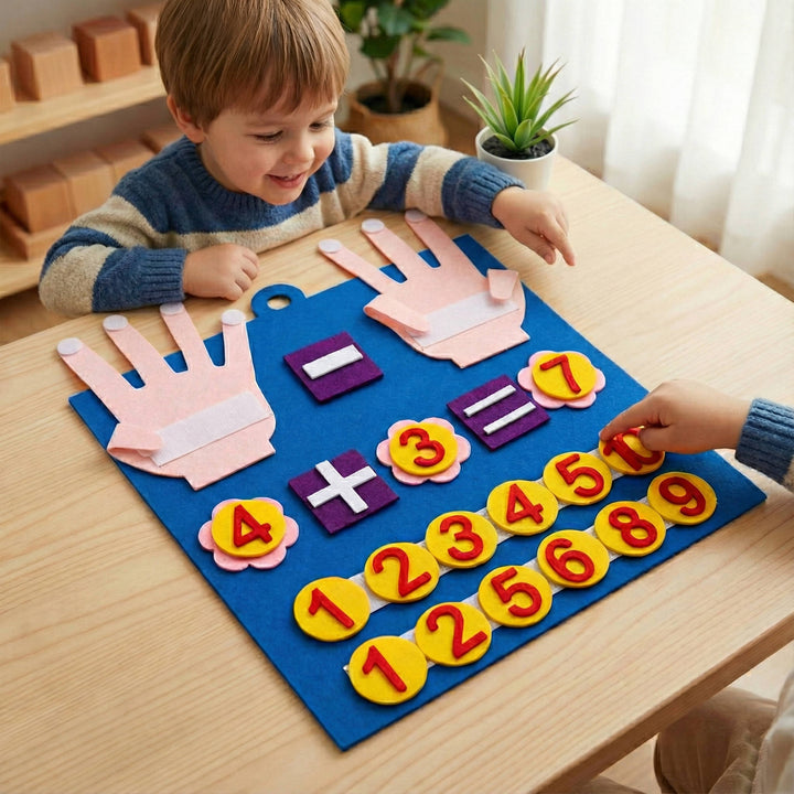Felt Finger Counting Math Board for Kids Montessori Preschool Numbers Learning Toy
