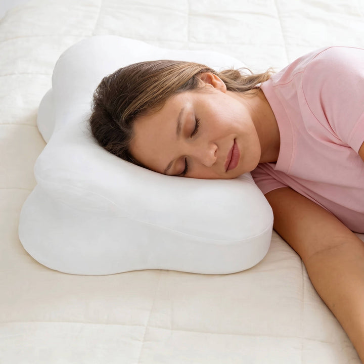 Ergonomic Memory Foam Pillow with Cooling Pillowcase, Dual Height Support for Back, Side, and Combination Sleepers