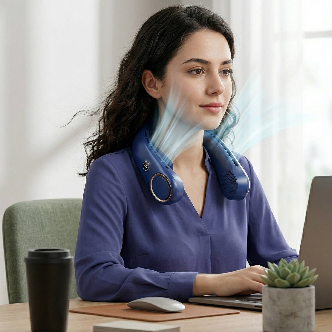 Portable Neck Fan, Hands Free Bladeless Wearable Fan