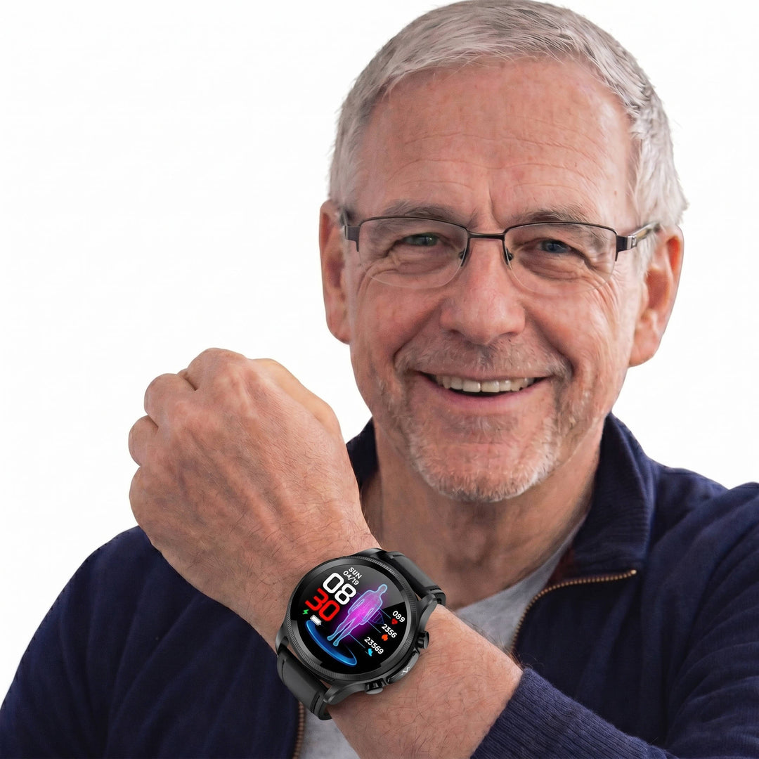 Smart Wellness Watch with AMOLED Display and Activity Tracking