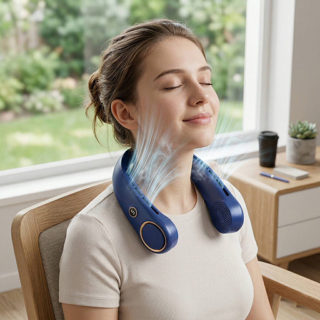 Portable Neck Fan, Hands Free Bladeless Wearable Fan