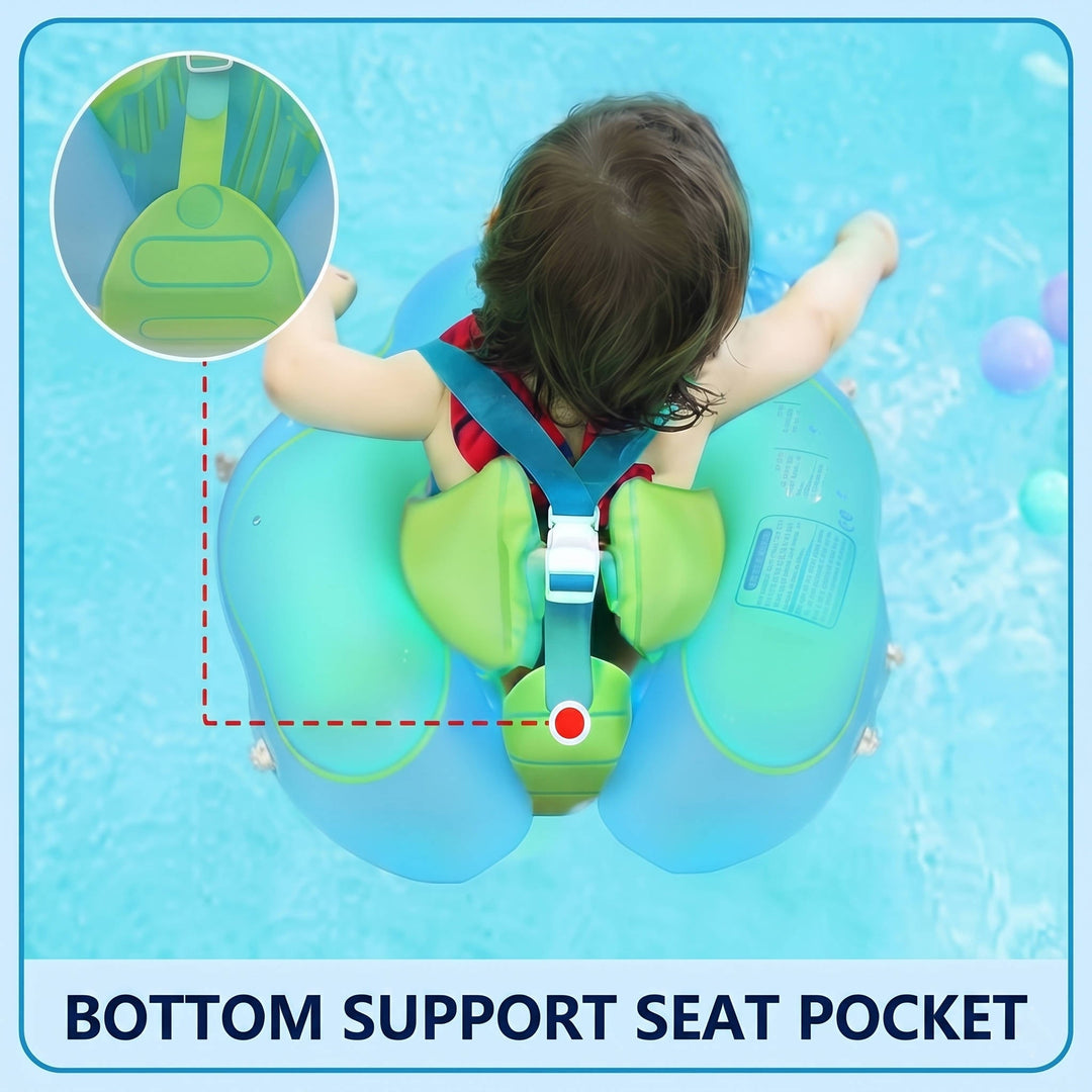 Baby Pool Float with Canopy UPF50 Plus, No Flip Inflatable Float for 3-36 Months Toddler Safe Swim Floaties