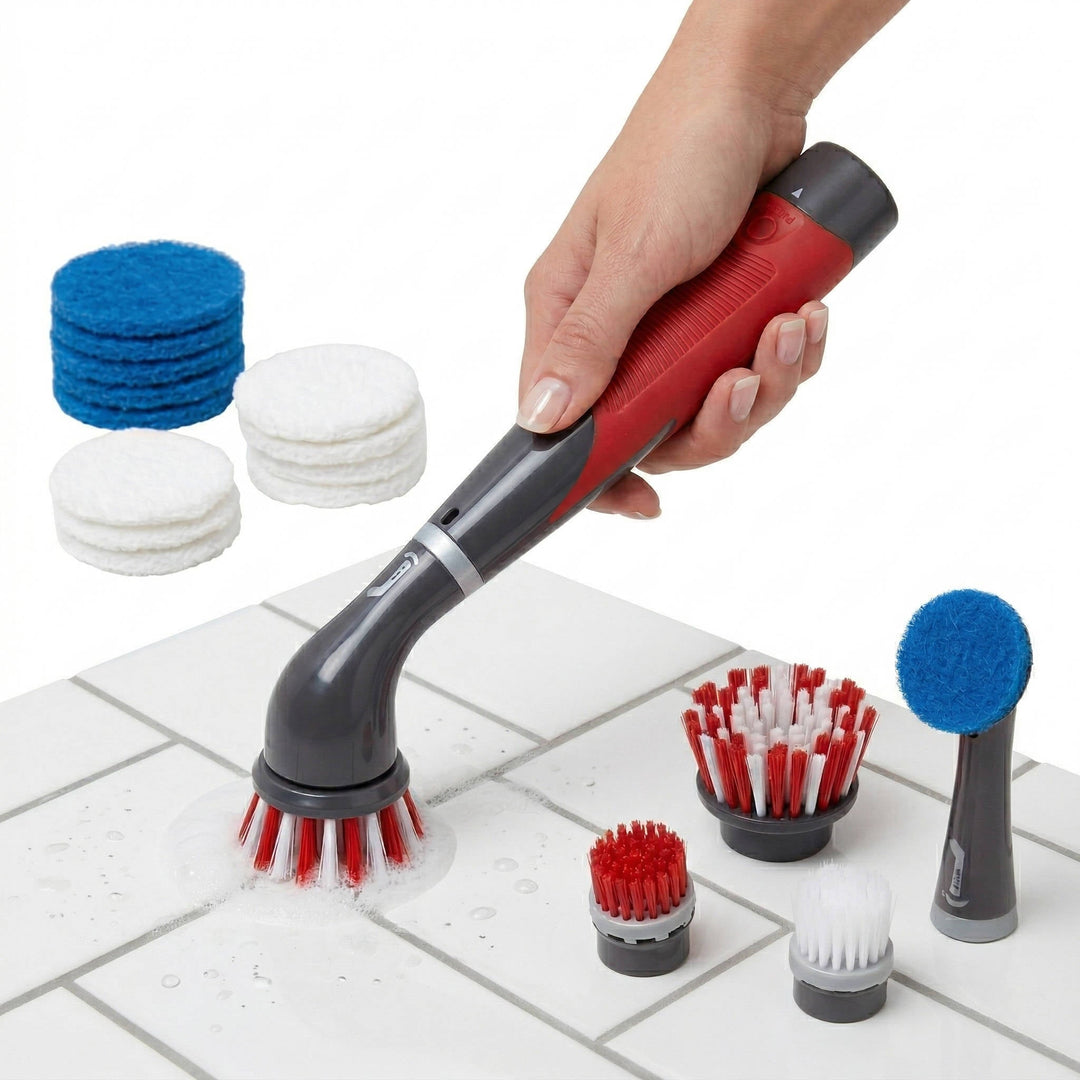 Electric Grout Cleaner Brush, 18 Piece Cordless Scrubber Kit for Tile, Shower, Tub and Bathroom