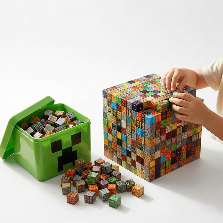 205pcs Magnetic Building Blocks with Storage Box and Figurines
