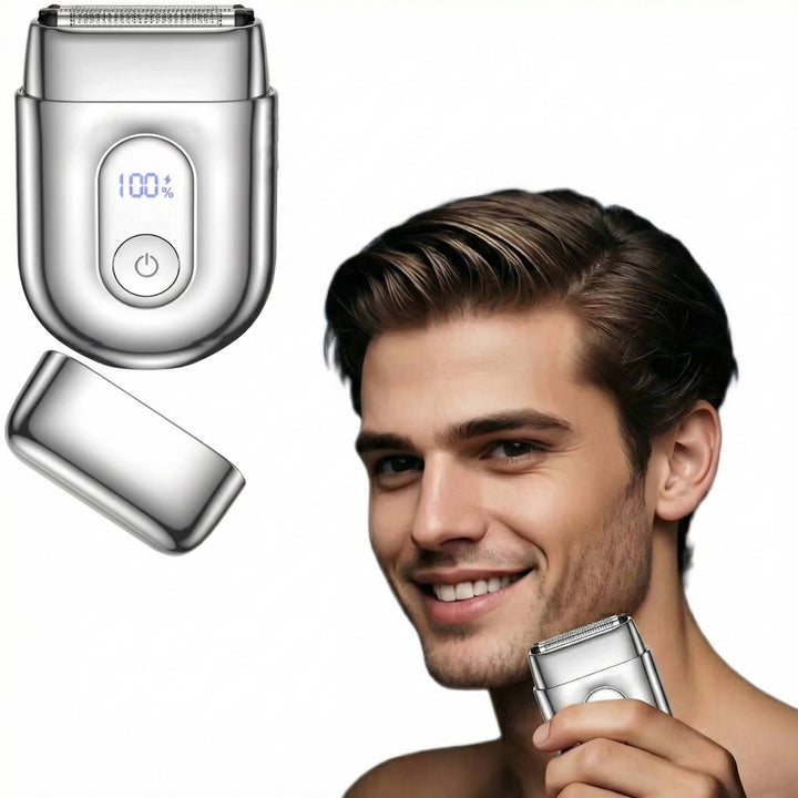 Travel Mens Foil Shaver with 3 Floating Blades  Big LED Display and IPx7 Waterproof