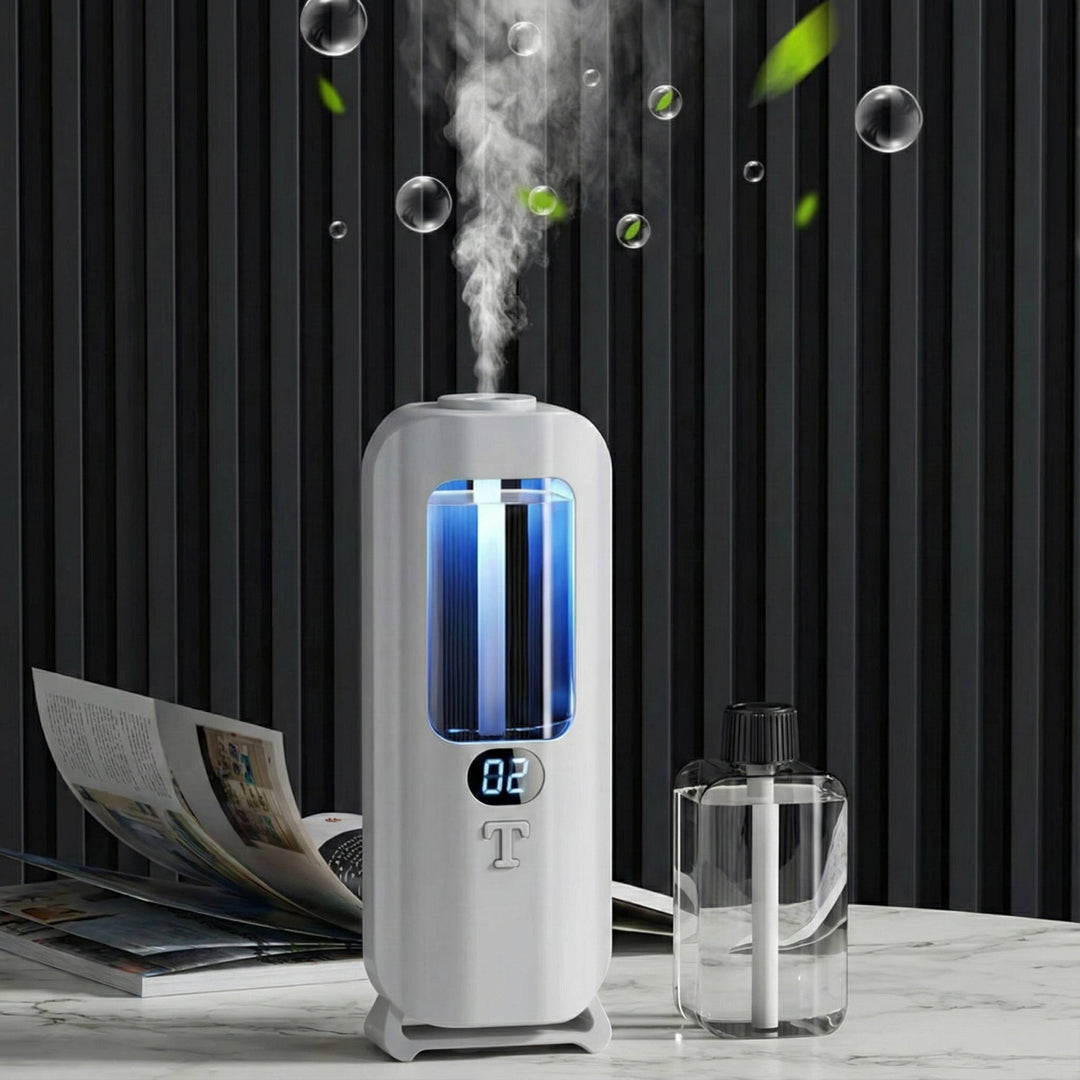 Air Humidifier and Aromatherapy Diffuser with Digital Display and coloured LED Lights