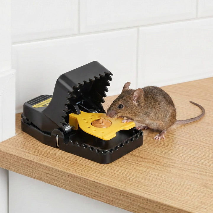 Upgraded Snap Mouse Trap (4 Pack), Powerful Rat Deterrent with High Sensitivity Trigger, Safe No Touch Disposal for Home and Kitchen