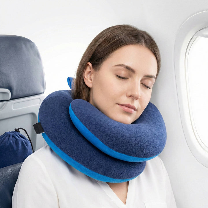 Travel Neck Pillow for Airplane Long Flights and Car Rides